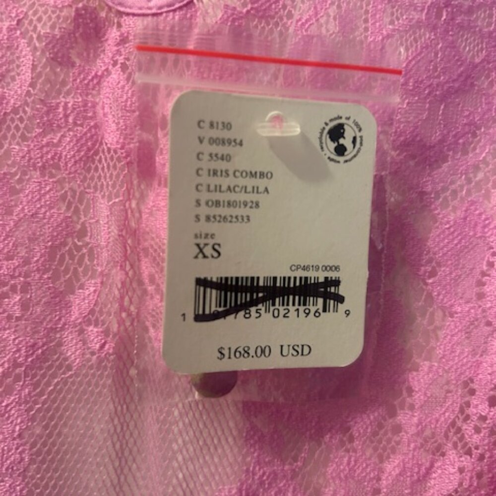 Free People About That Mini Barbie Pink Lace Polka Dot V Neck Mini Dress NWT - Picture 11 of 16